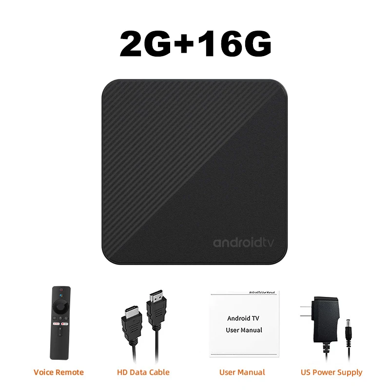 Smart TV Box Android 14.0 Odtwarzacz Multimedialny 4K Asystent Google WiFi 2.4G/5G BT5.4 Dekoder do Odsłuchiwania Netflix YouTube