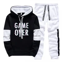 Tracksuit Men's Print Casual Hooded Sweatshirts 2 Piece Set Gym Jogging Outfits Men Daily Commuting Clothing Street Comfort Suit 2