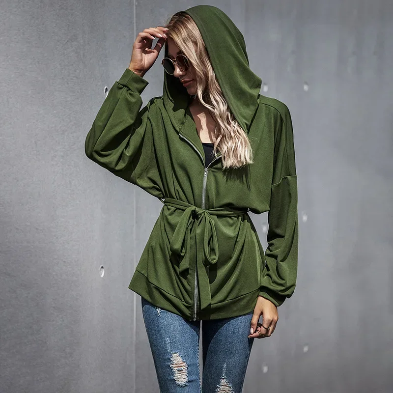 WomenAutumn/winter New Style European and American Loose Slim Slim Tooling High Waist Fashion Casual Sports Long Sleeve Jacket fashion leisure plus velvet sweater foreign trade european and american men s zipper hoodie fall winter loose jacket