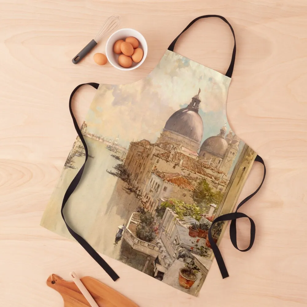 

Over a Balcony, View of the Grand Canal, Venice Apron For Man Haircut nail tech supplies christmas decoration Apron