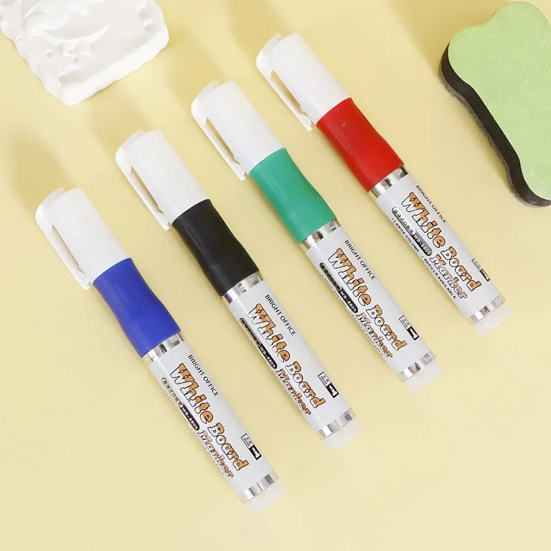 4/12 Pcs Erasable Whiteboard Markers,Colorful,Replaceable RefillFiber Tip,For Teaching and Meeting Pen