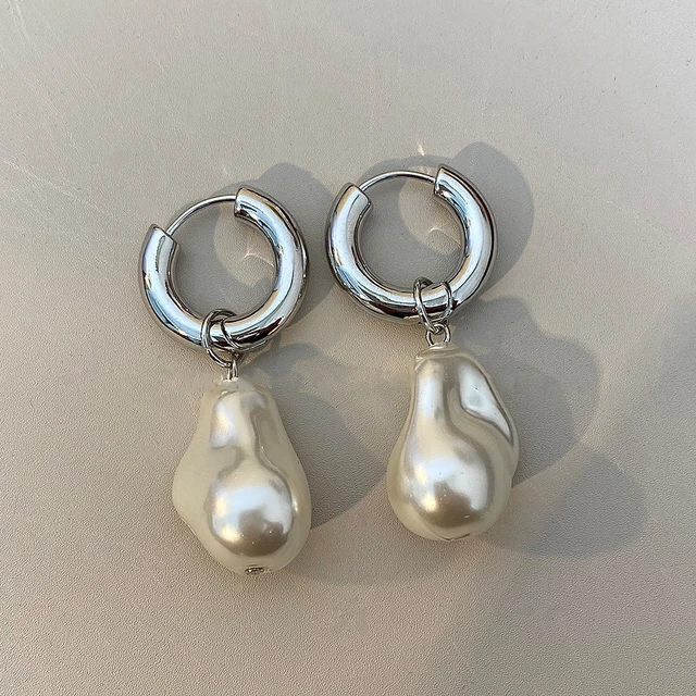 Boucles d'oreilles Vintage en forme de cercle pour femmes, bijoux baroques en perles, couleur or, clip rond, tempérament élégant, cadeaux de fête, nouvelle collection