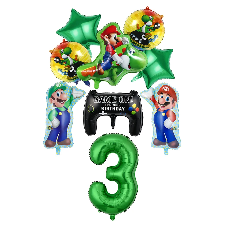 thumbnail image 1 of Decoración para fiesta de cumpleaños de Super Mario Bros, juego de vajilla con temática de Mario Brother, vasos con pajita, platos, globos, suministros para fiestas, juguetes para niños, 1 of 5