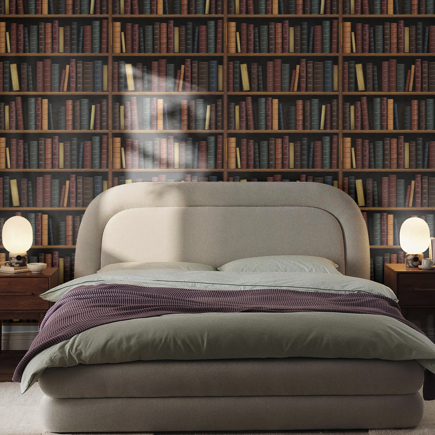 45x300cm Schlafzimmer Wohnzimmer Dekor Tapete Bücherregal Muster Wandaufkleber Wasserdicht Selbstklebend Retro Poster Wandtattoo – Detail 7