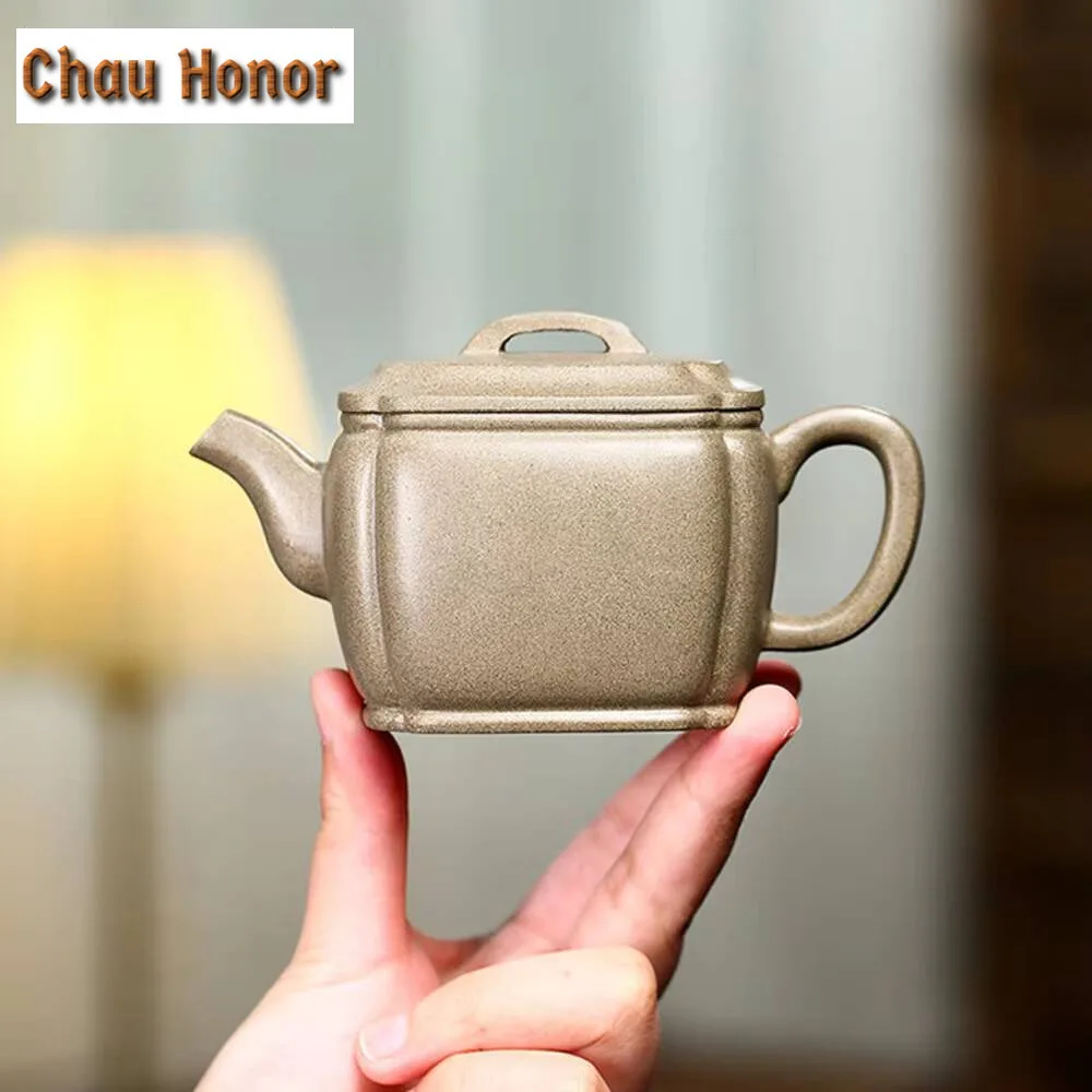 170ml Yixing Handmade Purple Clay Teapot Famous Square Tea Pot Raw Ore Graphite Duan Mud Beauty Kettle Chinese Zisha Tea Set