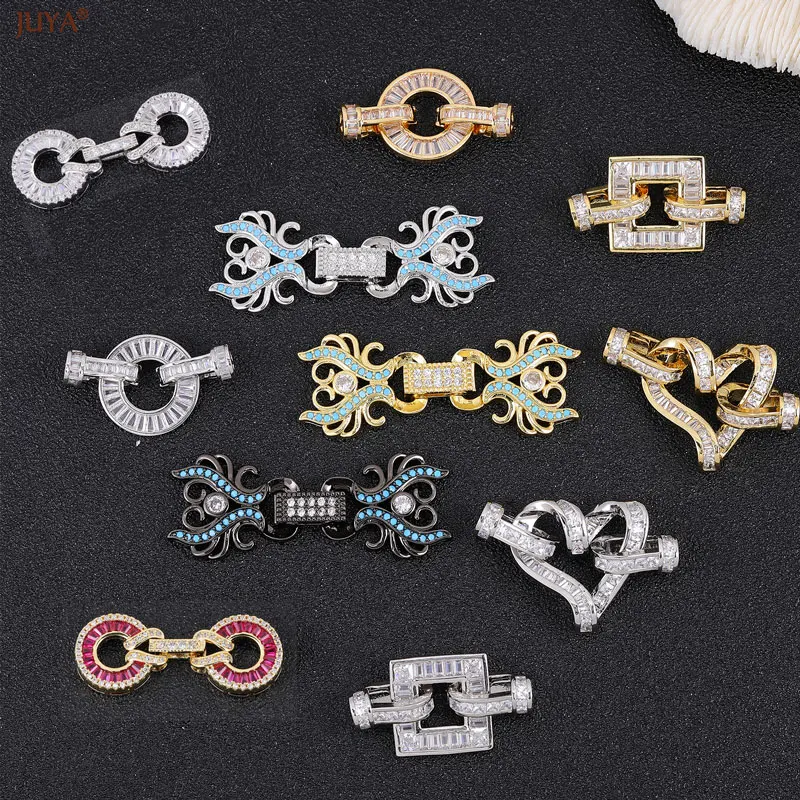 

JUYA Natural Stone Clasps Fastener 18K Gold Plated Connector For DIY Needleworks Bracelets Jewelry Making Supplies Accessories