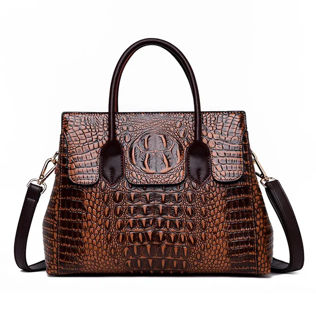 Women Handbag Genuine Leather Bags Women Crocodile Luxury Handbags Women Bags Designer Crossbody Bags Female Retro Tote Handbags 1