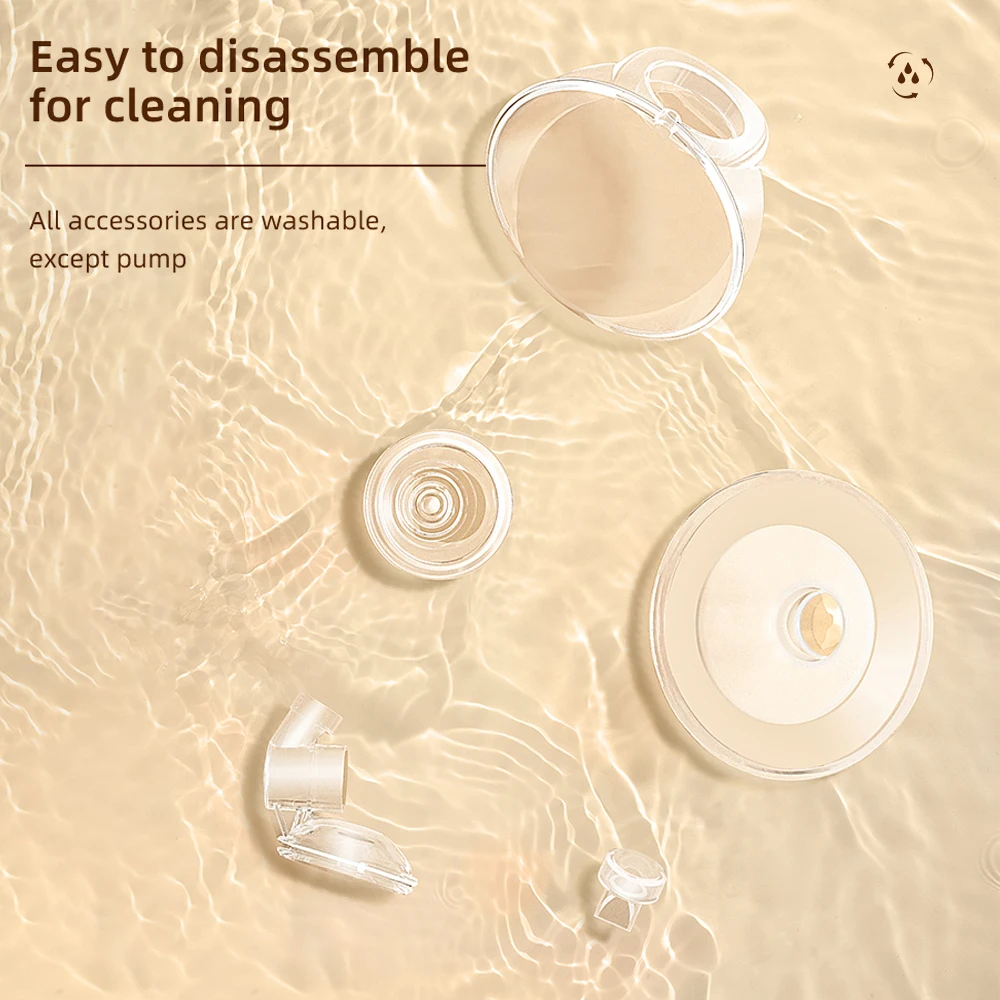 BEBEBAO P7 Wearable Electric Breast Pump Hands Free Milk Pump with LED Display 3 Modes 10 Levels of Suction 240mL Capacity 5