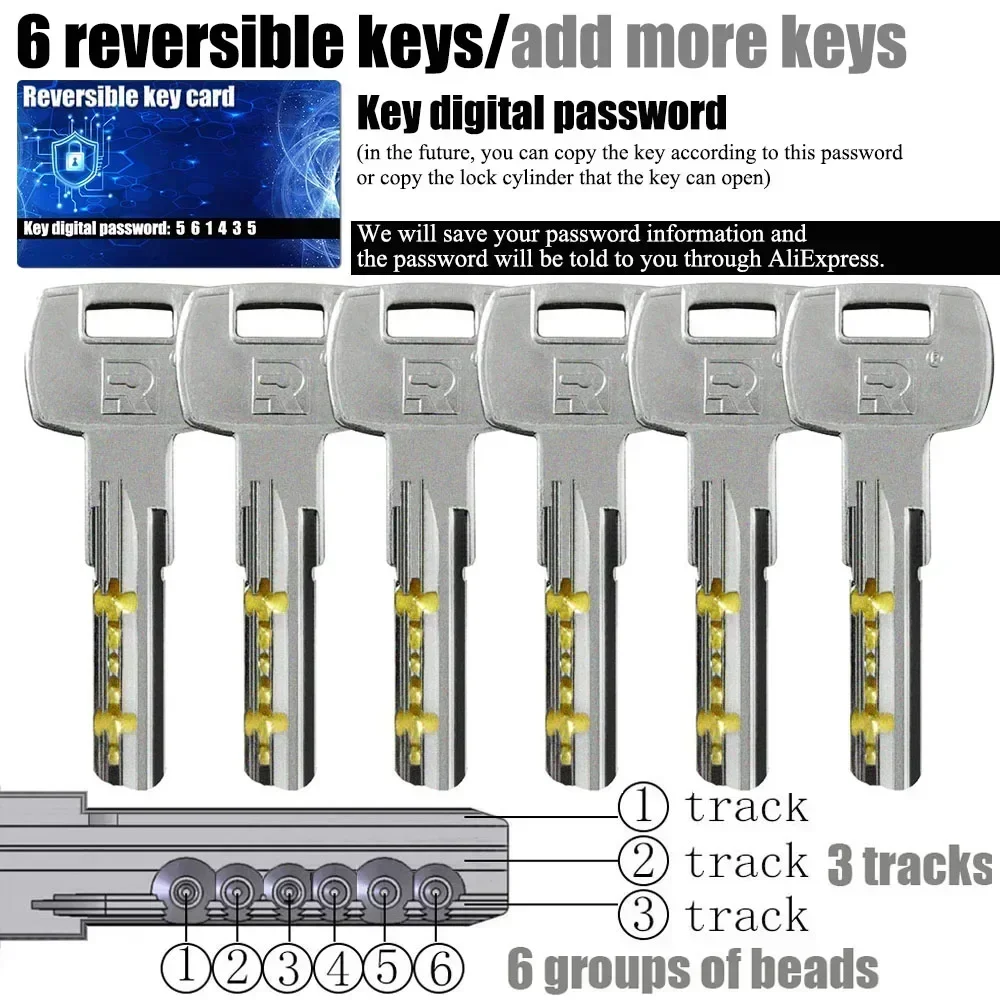 Customize the same key to open all cylinder doors Door lock Lock cylinder Door lock Entrance door Cylinder Door Lock Cylinder