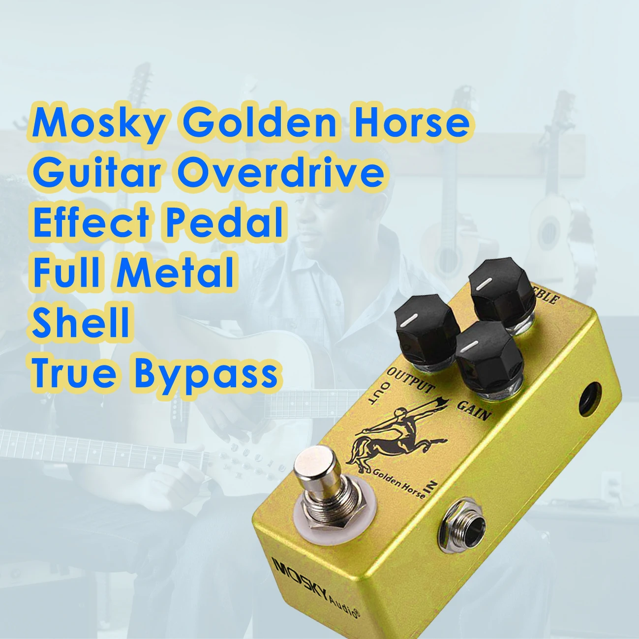 Free Shipping Price Best Mosky Silver Golden Horse Guitar Pedal