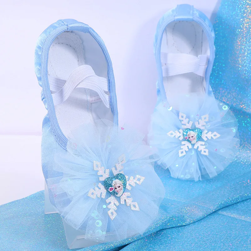 Dance Shoe Children Women Soft Sole Blue Pink Dancing Shoe for Girls Baby Children's Princess Ballerina Shoes 2