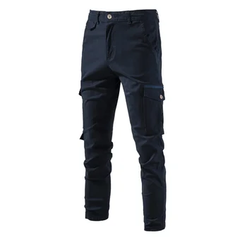 AIOPESON 100% Cotton Men's Cargo Trousers High Quality Casual Pants for Men New Spring Zipper Multi-pockets Streetwear Pants Men
