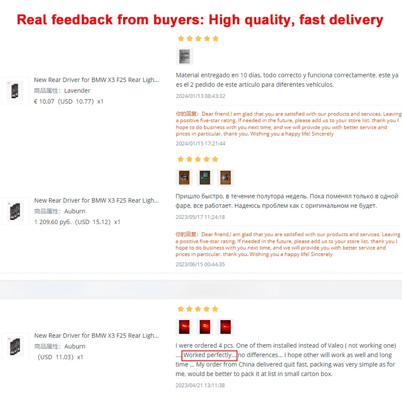 For BMW X3 F25 2011 to 2015 Rear Driver LED Light B003809.2 Plug and Play Tail Light Repair Replacement Car Light