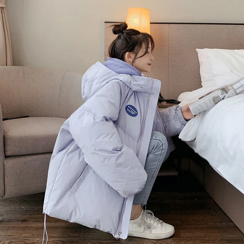 

Пуховик женский короткий однотонный с капюшоном, модная утепленная куртка в американском стиле, пуховик на утином пуху с перьями, черная зимняя верхняя одежда, Y2K