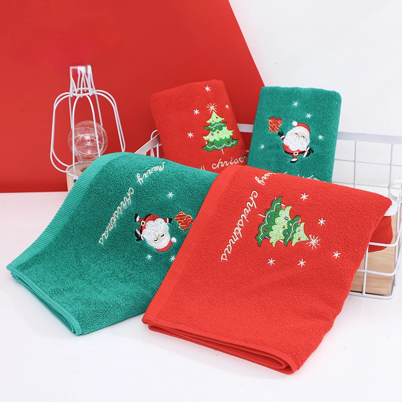 Red Santa Claus New Year Gift Xmas Hand Face Towel Christmas Kitchen