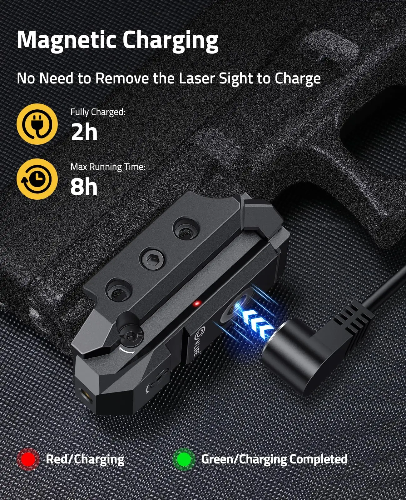 CVLIFE Rechargeable Compact Red Laser Sight for Pistol Upgraded Compatible with Handgun Magnetic Charging Port Hunting,laser sight,red dot laser sight