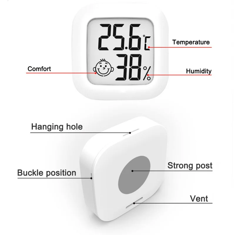 3pcs LCD Digital Indoor Room Thermometer C/F Temperature Humidity Meter  Gauge