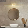 Modern LED Wall Lamp 40/60cm Mirror Light Bathroom Toilet Black Gold Long Strip Fixture Home Decor Led Lighting Lamps Lustre 1