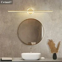 Modern LED Wall Lamp 40/60cm Mirror Light Bathroom Toilet Black Gold Long Strip Fixture Home Decor Led Lighting Lamps Lustre 1