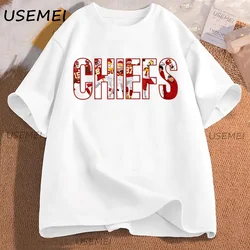 Retro Kansas City Football Unisex Cotton Tee - Classic Short Sleeve Shirt - XXXL (WHITE)