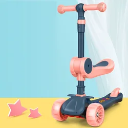 LazyChild 1-8 Years Old Cool Three-in-one Children's Scooter Baby One Foot Can Ride Children's Scooter Safety Children's Scooter