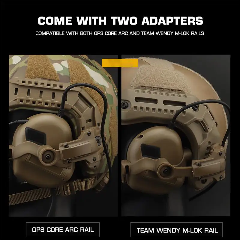 OPS CORE-ARC/Wendy M-LOK Fast Helmet Rail Mount Adapter Tactical Headset Accessories Airsoft Shooting Headphone Bracket