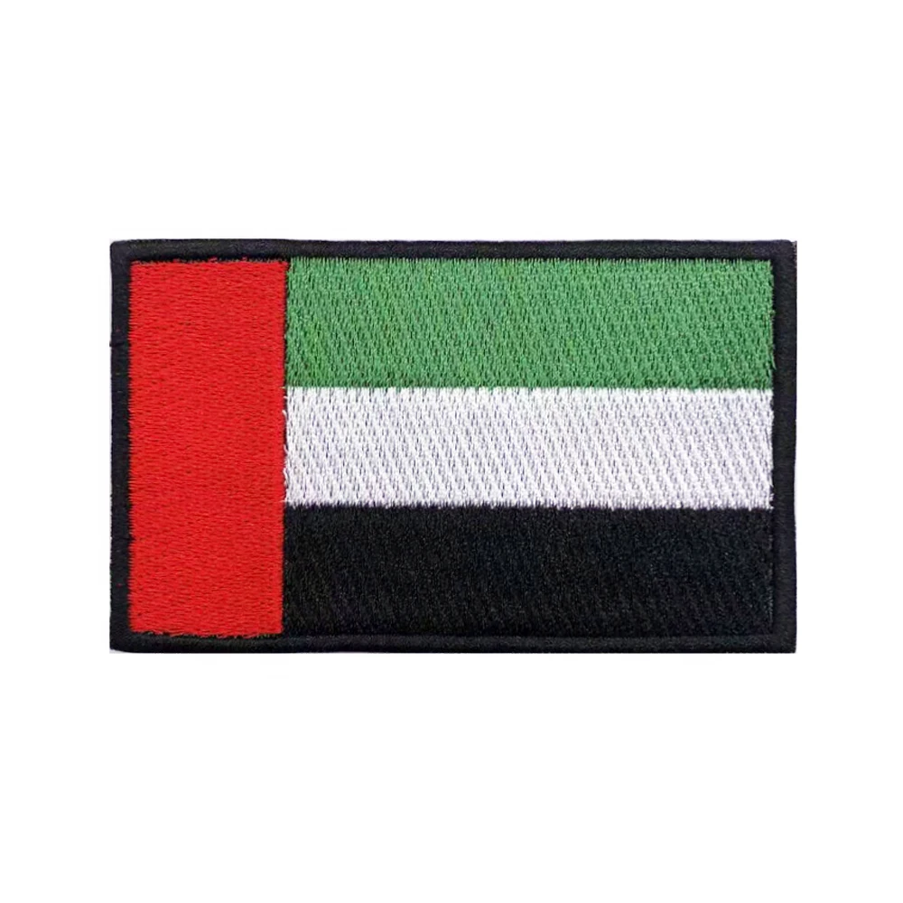 UAE flag Patches Armband Embroidered Patch Hook & Loop Iron On Embroidery  Badge Military Stripe