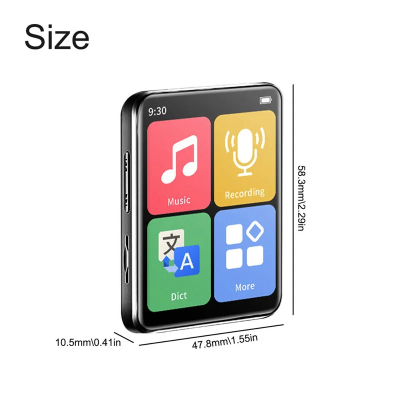 Portable Bluetooth MP3 Player with Touch Screen and FM Radio