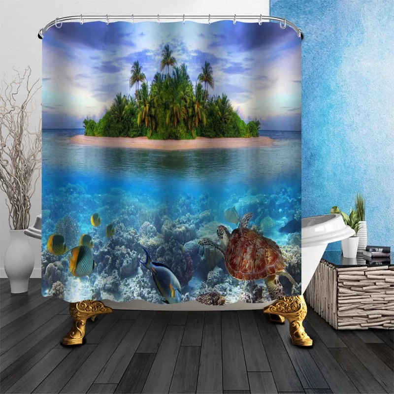 

Занавеска для душа с изображением восхода солнца, 180 х18 см