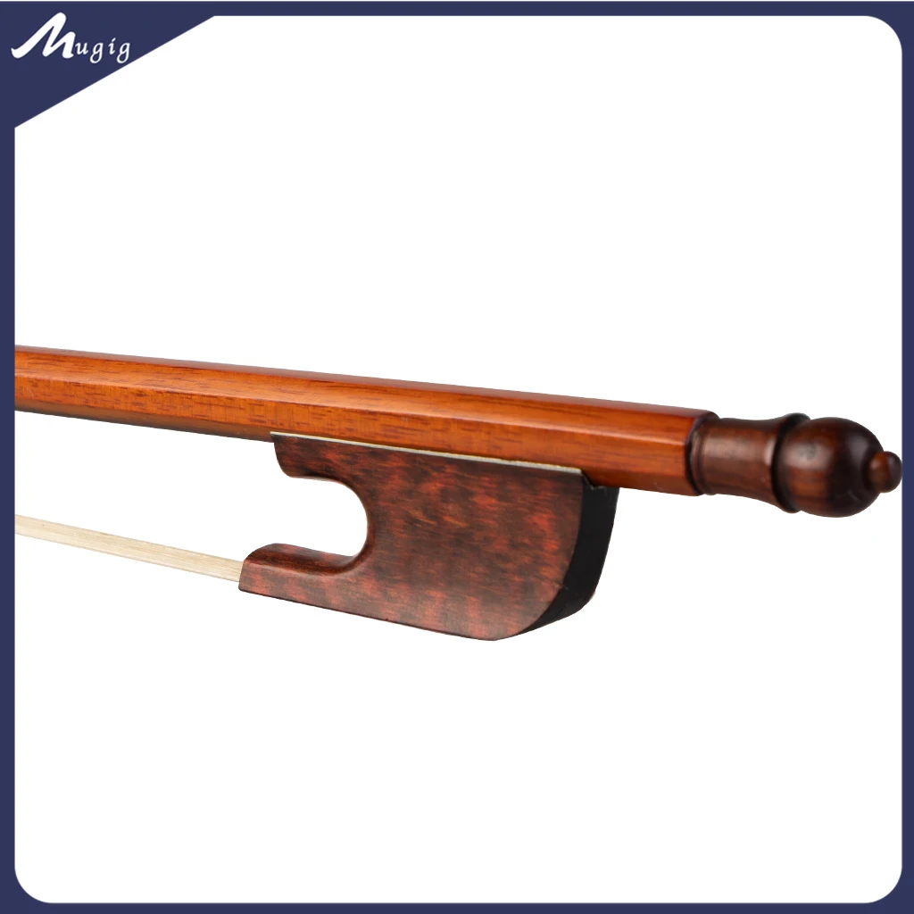 Mugig Great Advanced Baroque 4/4 Violino Bow & Viola Bow & Violoncello Handmade Fiddle Snakewood Bow Frog White Mongolia Crine Di Cavallo
