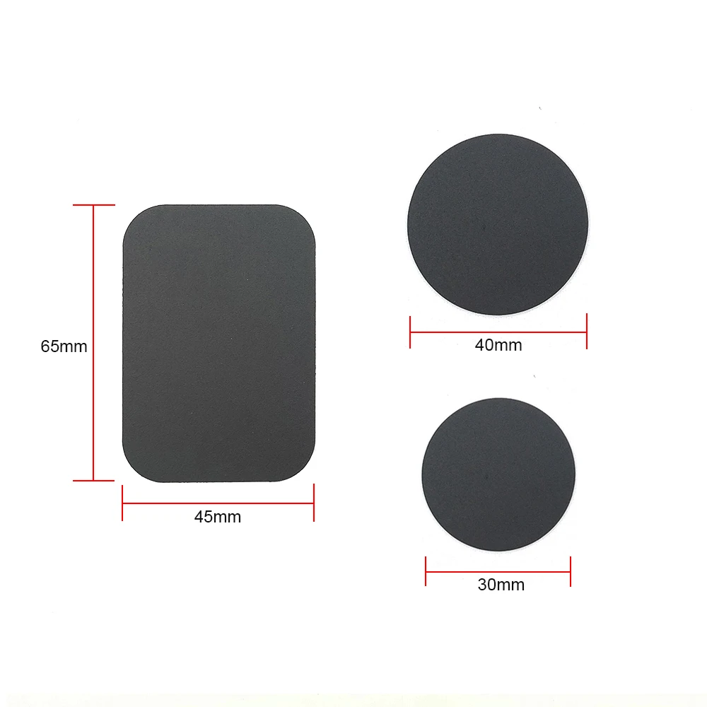 1/3/5pc Thin Metal Plate For Magnetic Car Phone Holder Iron Sheet Sticker Disk For Magnet Phone Stand Mount Round Retangle Black