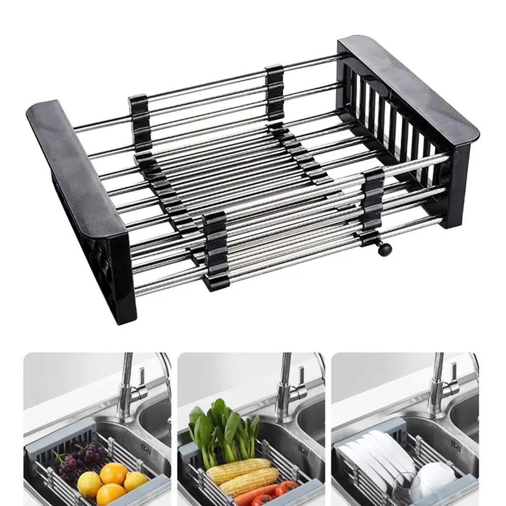 Deep Large Dish Drying Rack, Rustproof Stainless Steel Over Sink Dish Rack  Basket Shelf, Dish Drainer in Sink or On Counter