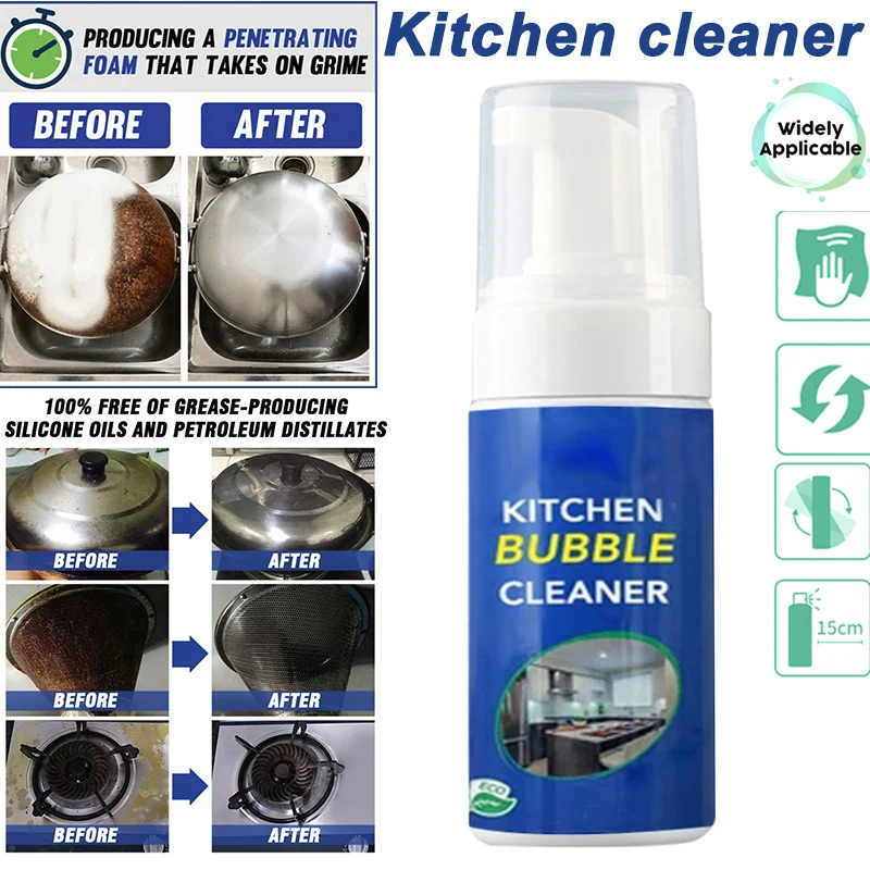 

Kitchen Grease Cleaner Rust Car Stain Remover Magic Degreaser Easy Cleaning Spray Foam Cleaner Bathroom Cleaning Products 30ml