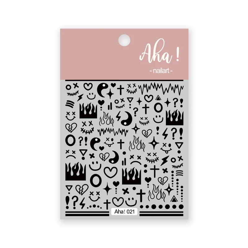 

1Pc Yellow Smiling Aha Stickers 3D Self Adhesive DIY Manicure Decoration Sliders Korean Trendy Cute Pattern Nail Decoration Part