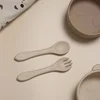 2 Pcs/Set Soft Silicone Baby Training Spoon Fork Set BPA Free Kids Safety Non-Slip Tableware Infant Toddler Feeding Accessories 4