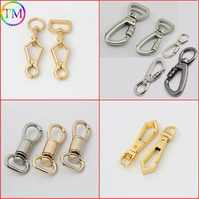 Safety Durable Metal Clip Swivel Lobster Clasp Swivel Snap Hook With Lock For Bag Purse Handbag Strap Chain Hardware Accessories