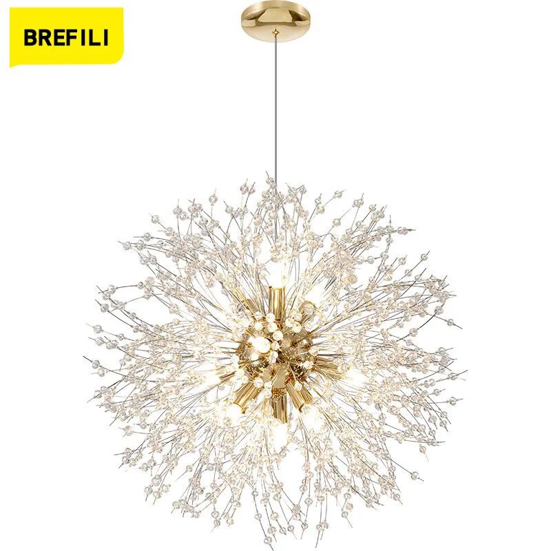 2022 Modern Lustre Crystal Dandelion Pendant Lights For Dining Room Chandelier Lamparas Techo Decoracion Nordica Hogar |