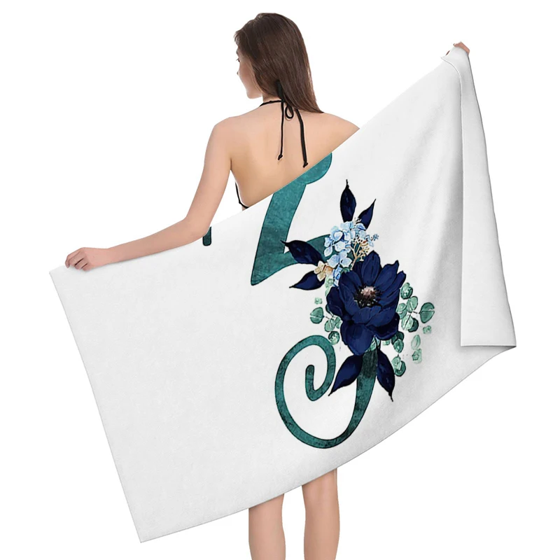 Home bath towels for the body towels bathroom letters and flower quick drying microfiber beach towel man and women large sports