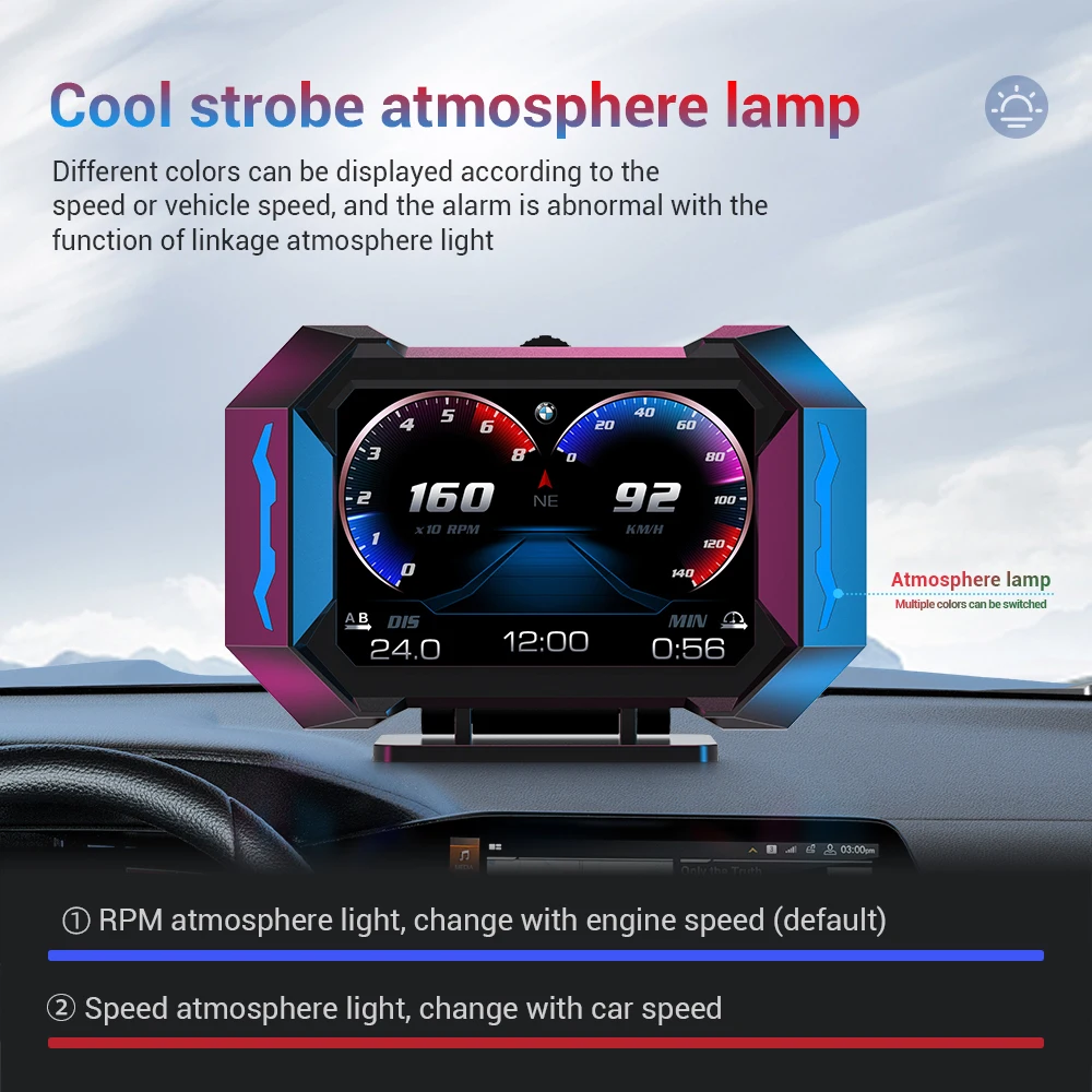 OBD + GPS HUD ڵ OBD  ÷, º ǻ  ӵ,   Һ  跮