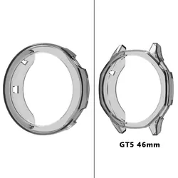 Premium Silicone TPU Smartwatch Protective Case with Screen Protector Frame for Huawei GT5 41mm (Black)