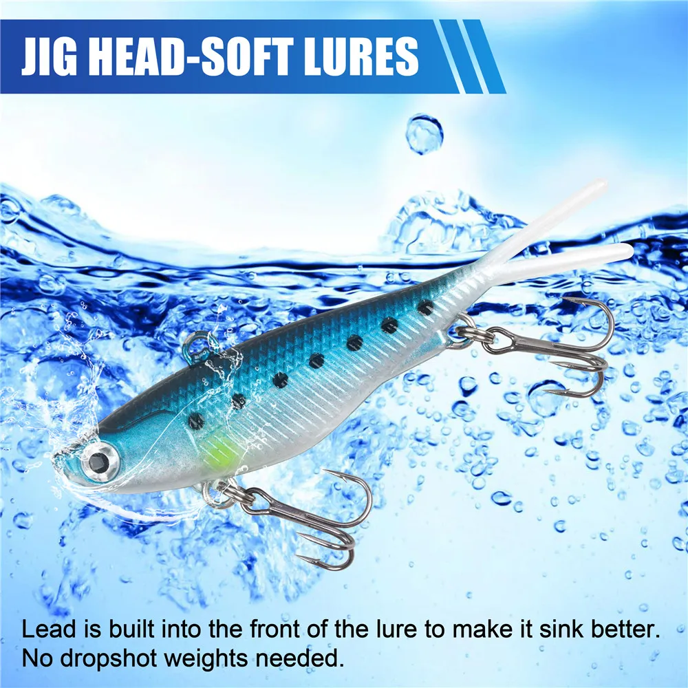 10 Stück vorgefertigte, weiche Jig-Köder, 12 g, 21 g, Jig-Head-Swimbait, Barschköder zum Angeln, Crappie- und Walleye-Jig-Köder. – Detail 8