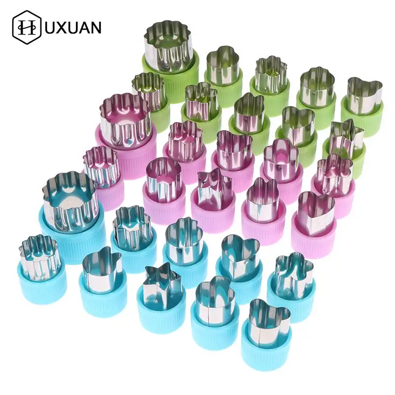 5-10pcs Star Heart Shape Vegetables Cutter Plastic Handle Portable Cook Tools Stainless Steel Fruit Cutting Die Kitchen Gadgets