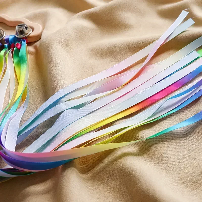 Montessori Style Sensory Toy BPA-free Non-toxic Baby Ribbon Ring Newborns Upwards Develop Colour Recognition Sensory Toy 5