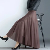 Plus-Size Popular Style, Large Flared, High-Waisted, Slim-Fitting Fairy Skirt, Mesh Skirt, Ankle-Length Long Skirt - Image 2