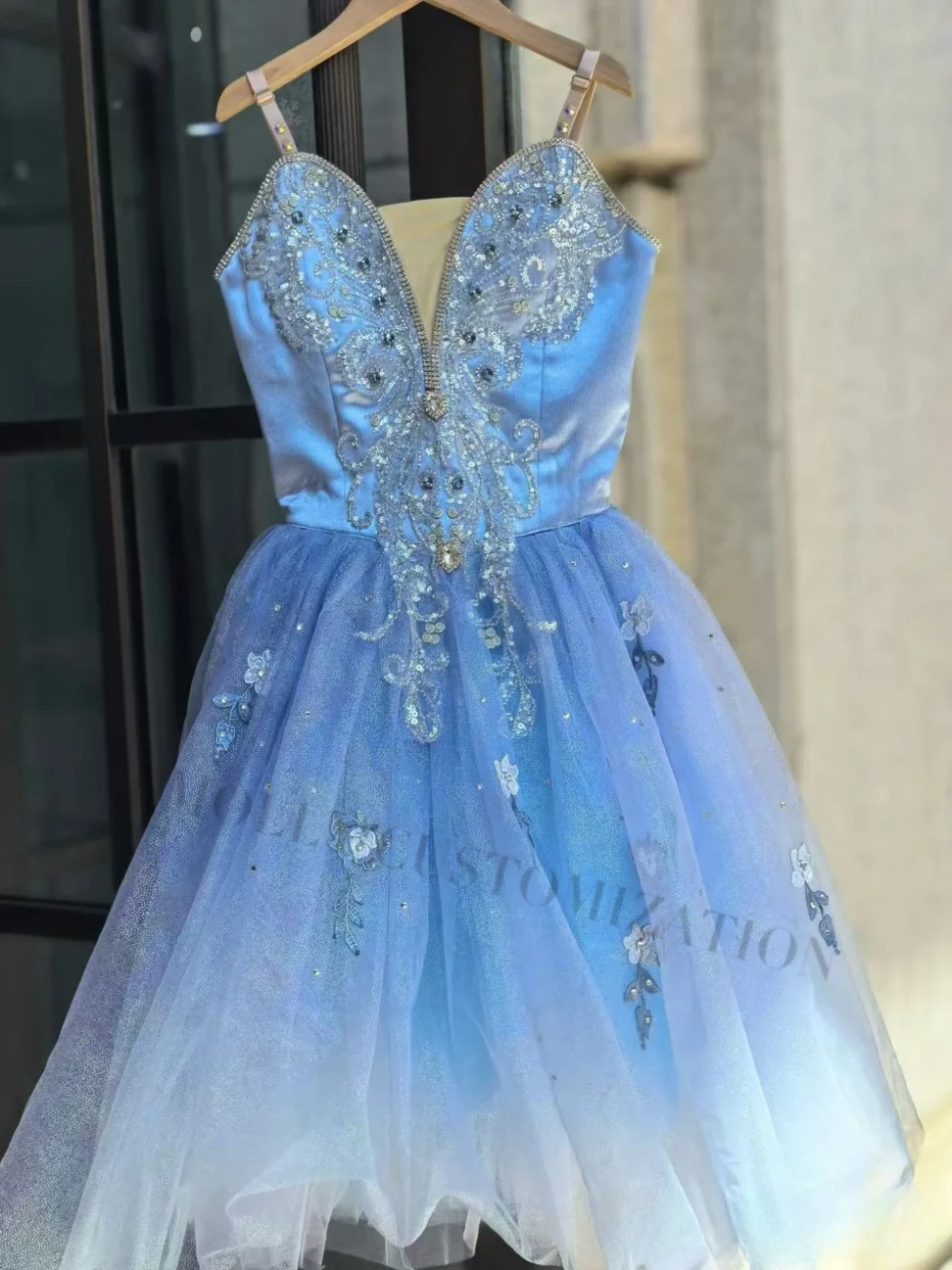 Hochwertiger neuer maßgeschneiderter Bluebird Silver Fairy Giselle klassischer Ballett-Rock aus weicher Gaze für Erwachsene und Kinder – Detail 3