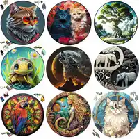 elephant Wooden Puzzle Jigsaw Brain Trainer For Kids Adults Family Interactive Game DIY Crafts Wood Toys trees wood Puzzles 1