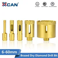 XCAN Drill Bit M10 Thread Vacuum Brazed Dry Cut Diamond Drilling Core Bits 6-60mm Hole Saw Cutter for Ceramic Tile Drilling Tool