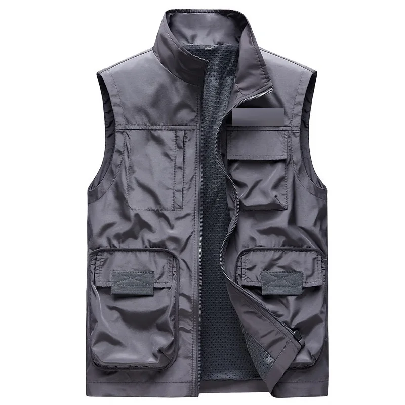 

Men's Summer Outdoor Work Safari Fishing Travel Cargo Vest Jacket Multi Pockets Camping Hiking Sleeveless Mesh Waistcoat Vests