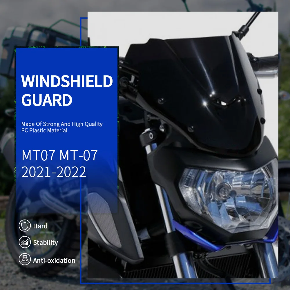 

For Yamaha MT-07 MT07 MT 07 Mt07 2021 Black And Transparent Motorcycles New Accessories Windshield Windscreen Air Wind Deflector