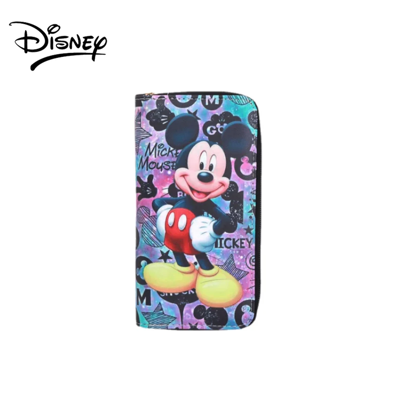 

Disney Mickey Wallet for Men Women Girl Boy Ladies Stitch Frozen Purse Portable Cartoon Cute Handbags Clutch Coin Purse Bag